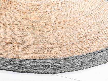 Χαλί Γιούτα Στρογγυλό Βαμβακερό Γκρι Γαρύφαλλο Πλέξη | Γαρύφαλλο - Λευκά Είδη